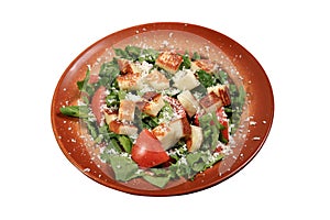 Green salad with haloumi cheese photo