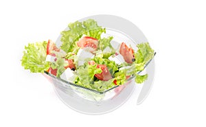 Green salad with tomato and cheese