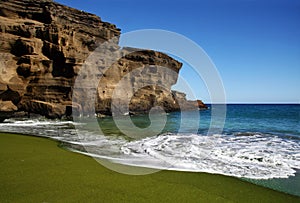 Green sand beach