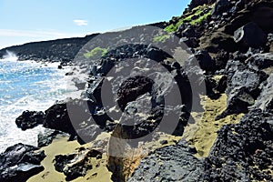 Green sand olivine beach, Big Island of Hawaii