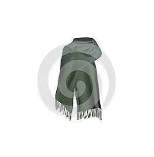 Green scarf on white background