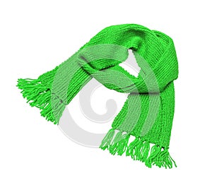 Green scarf on a white background.