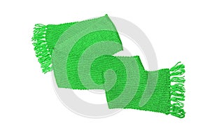 Green scarf on a white background.