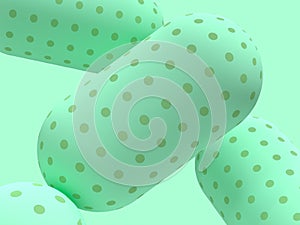 Green scene close up geometric shape levitation group 3d rendering abstract background