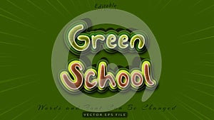 Green school text effect