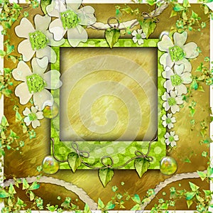 Green scrapbook photo album