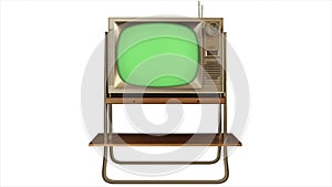 Green screen 3d TV 1960 retro tv