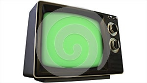 Green screen 3d TV 1980 retro tv