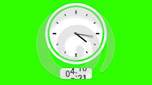 green screen animation digital clock and analog circle clock 7