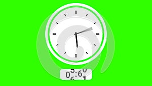 green screen animation digital clock and analog circle clock 9:30