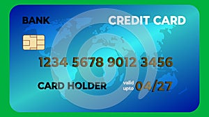 green screen credit card illustration