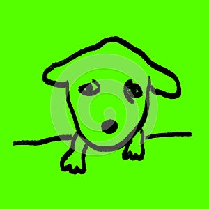 Green Screen Elements. Dogs Head Drawing