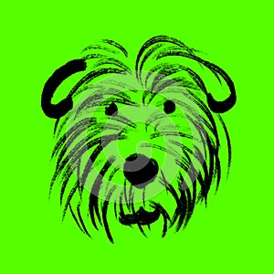 Green Screen Elements. Dogs Head Drawing