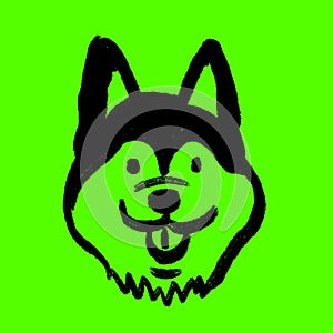 Green Screen Elements. Dogs Head Drawing