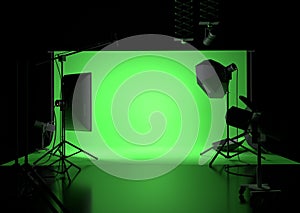Green Screen Empty Studio Background photo