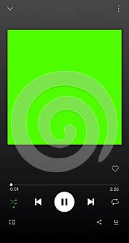 Green Screen Music Player Interface with Playback Controls