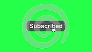 Green screen subscribed button animated video