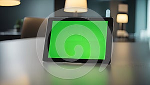 Green Screen Tablet on a Table