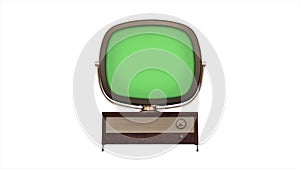 Green screen TV 1958 retro tv retro tv build in style turn on - build out style turn off