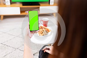Green screen TV and smartphone