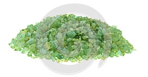 Green sea salt isolated on white