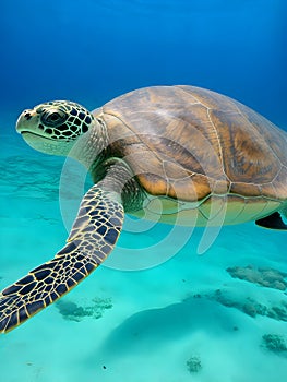 Green sea turtle. Reptiles and Amphibians