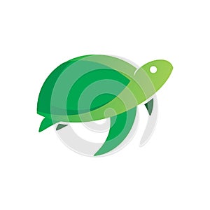 Green sea turtle logo design