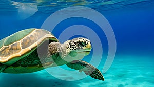 Green sea turtle. Reptiles and Amphibians