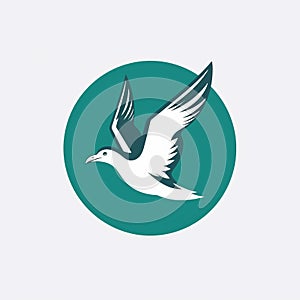 Green Seagull Logo Vector Icon For Dynamic And Expressive Danish Design photo