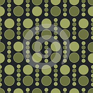 Green seamless dotted circles background pattern