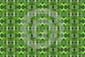 Green seamless mosaic pattern. Abstract hexagon background for wallpaper, backdrop, illustration and other applications. Vector.