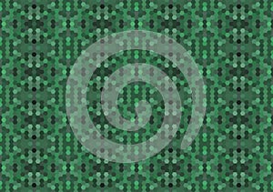 Green seamless mosaic pattern. Abstract hexagon background for wallpaper, backdrop, illustration and other applications. Vector.