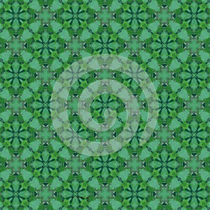 Green seamless pattern of leaves