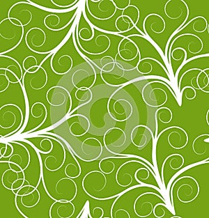 Green seamless plant pattern