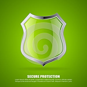 Green secure shield icon