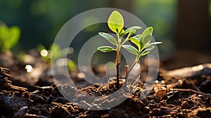 Green seedling illustrating concept of new life and eco-friendly growing