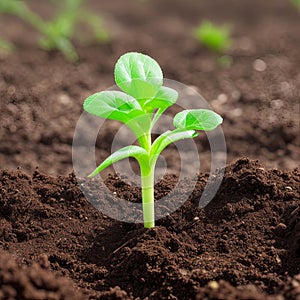 Green seedling illustrating concept of new life and progress in new life. AI generated