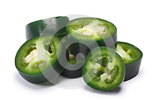 Green Serrano chile rings, paths