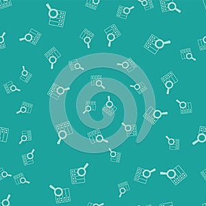 Green Server, Data, Web Hosting icon isolated seamless pattern on green background. Vector