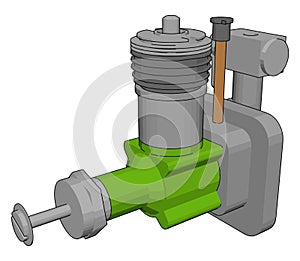 Green sewage sump pump, illustration, vector