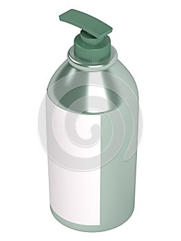 Green shampoo bottle