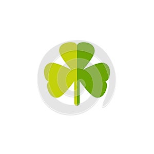 Green Shamrock illustration isolated on white. Clover three leaf flower. St Patrick day vector