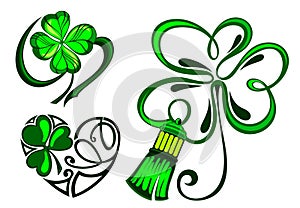 Green Shamrock.Lucky Leaves design. Vector illustration