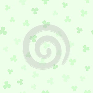 Green shamrock pattern. Seamless vector background