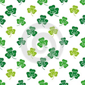 Green shamrock on a white background.