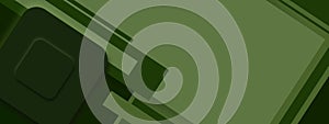 Green shapes and lines abstract background banner