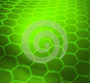 Green shiny abstract technical or scientific background