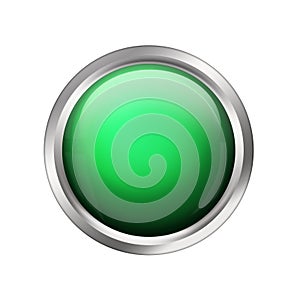 Green shiny button