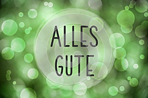 Green Shiny Christmas Background With Text Alles Gute