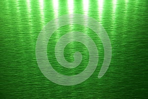 Green shiny metallic surface with linear light effec